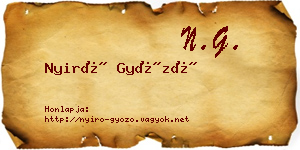 Nyirő Győző névjegykártya